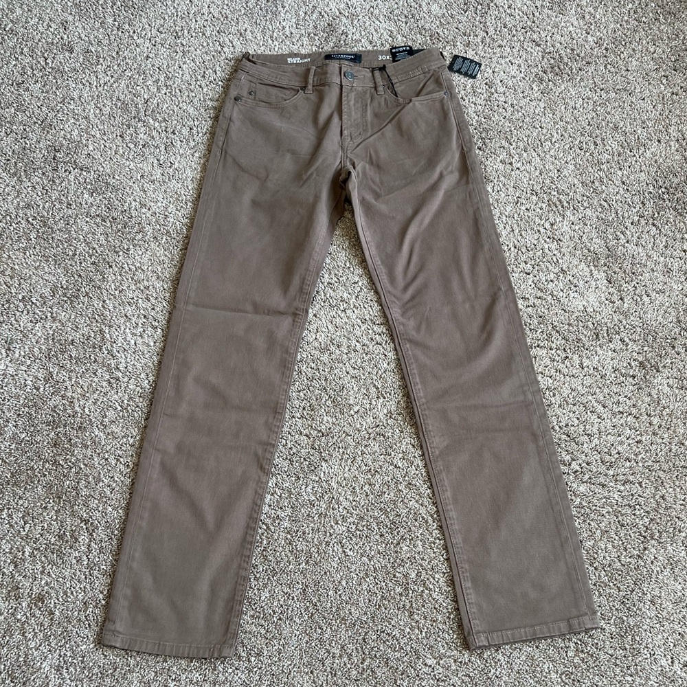 Liverpool Men’s Light Brown Relaxed Straight Pants 30 NEW Casual Stretch Neutral